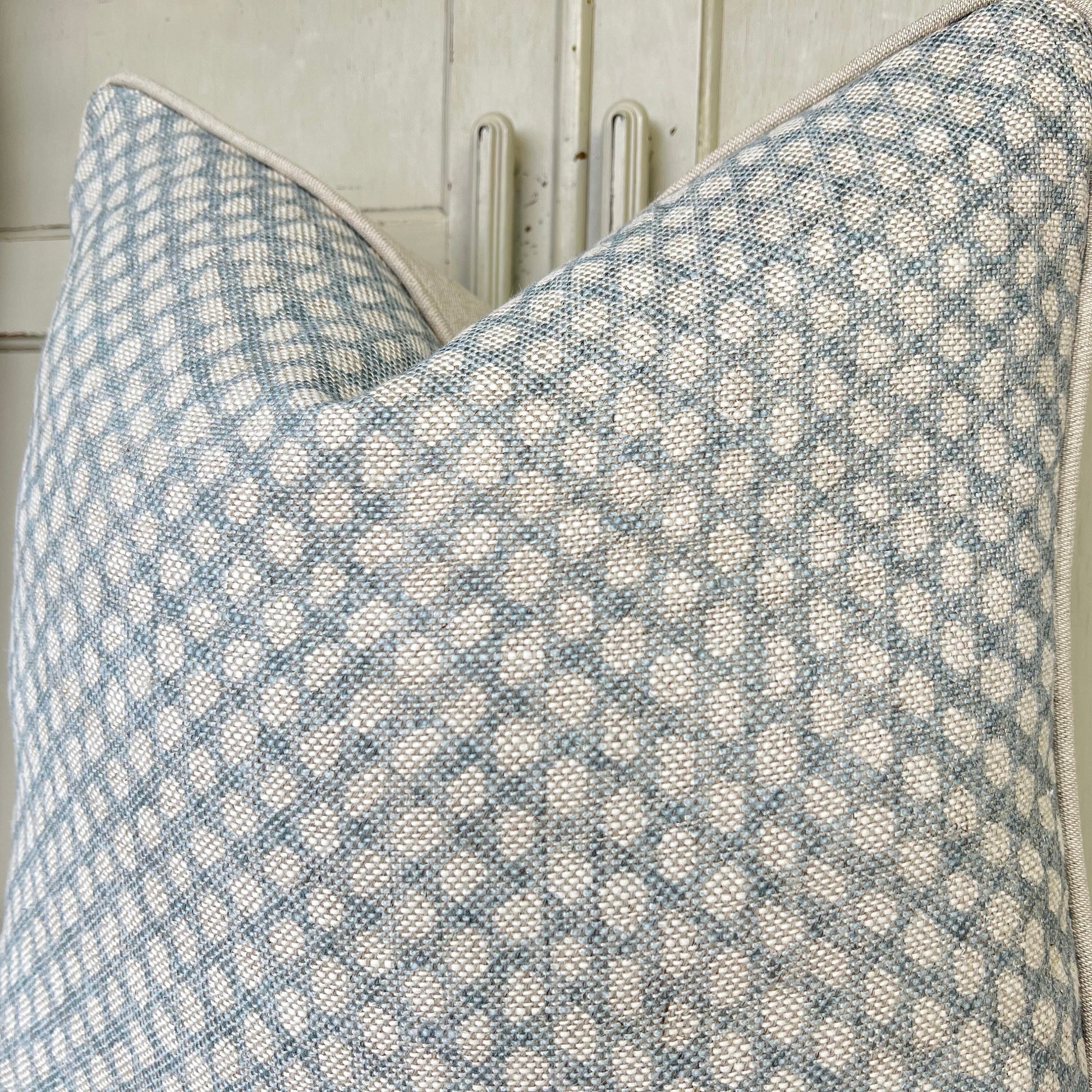 Cushions Made In Fermoie Wicker Luxury Designer Decorative Pale Blue Linen Cushion Pillow Throw Cover