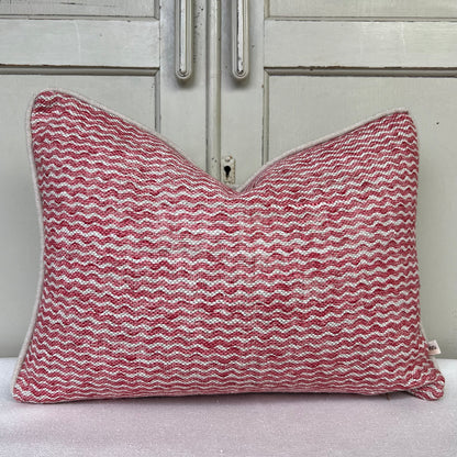 Cushions Made In Fermoie Popple Luxury Designer Decorative Raspberry Red Neutral Linen Cushion Pillow Throw Cover