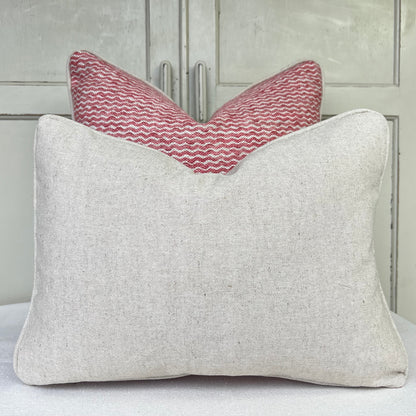 Cushions Made In Fermoie Popple Luxury Designer Decorative Raspberry Red Neutral Linen Cushion Pillow Throw Cover