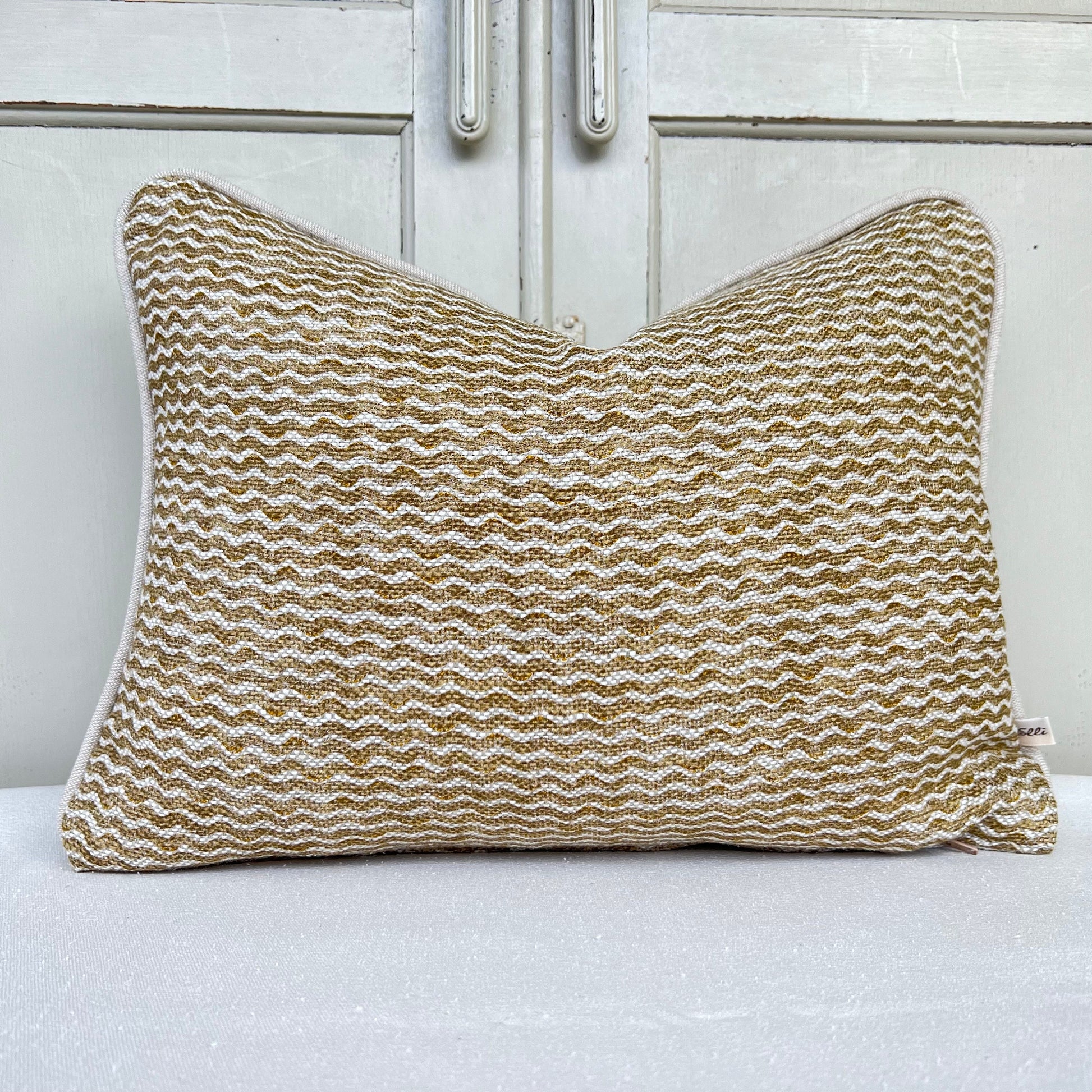 Cushions Made in Fermoie Popple Luxury Designer Olive Linen Decorative Cushion Pillow Throw Cover