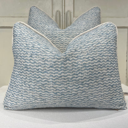 Cushions Made In Fermoie Popple Luxury Designer Decorative Pale Blue Neutral Linen Cushion Pillow Throw Cover