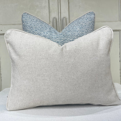 Cushions Made In Fermoie Popple Luxury Designer Decorative Pale Blue Neutral Linen Cushion Pillow Throw Cover