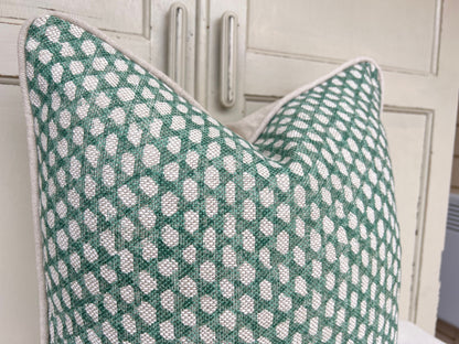 Cushions Made In Fermoie Wicker Luxury Designer Decorative Rich Green Linen Cushion Pillow Throw Cover