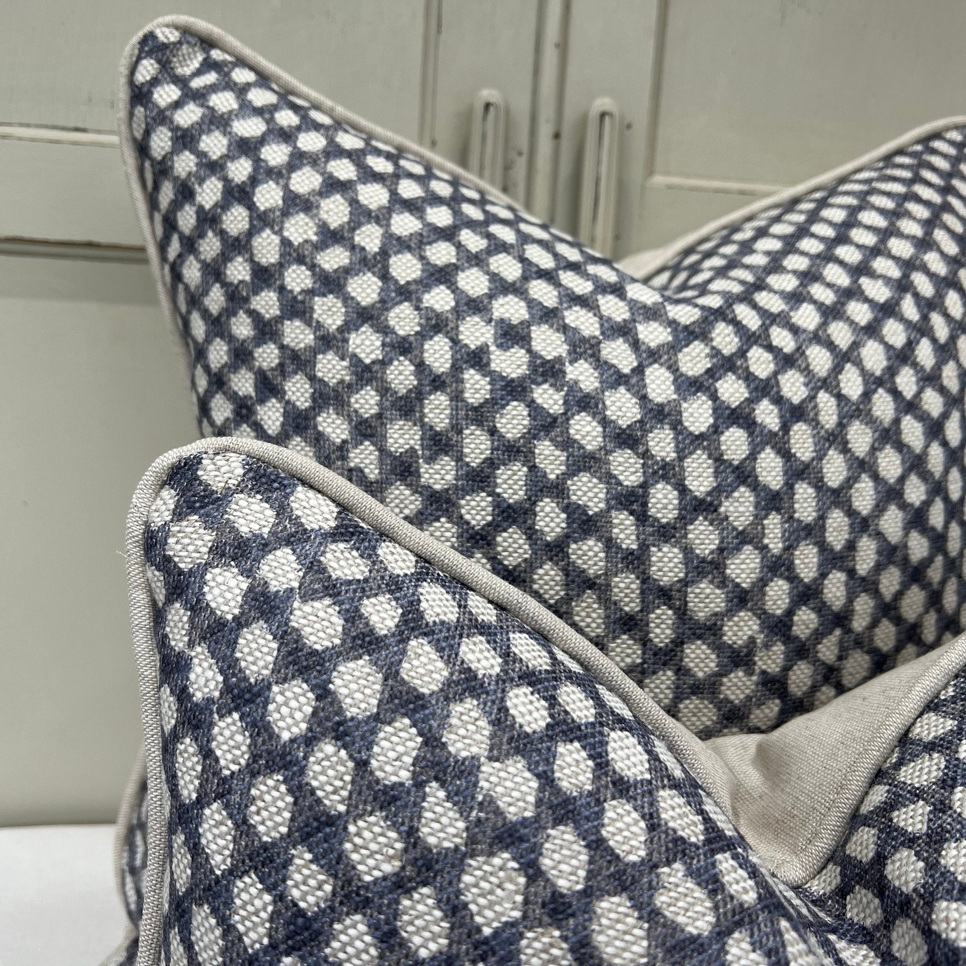 Cushions Made In Fermoie Neutral Black Blue Wicker Luxury Designer Decorative Linen Cushion Pillow Throw Cover