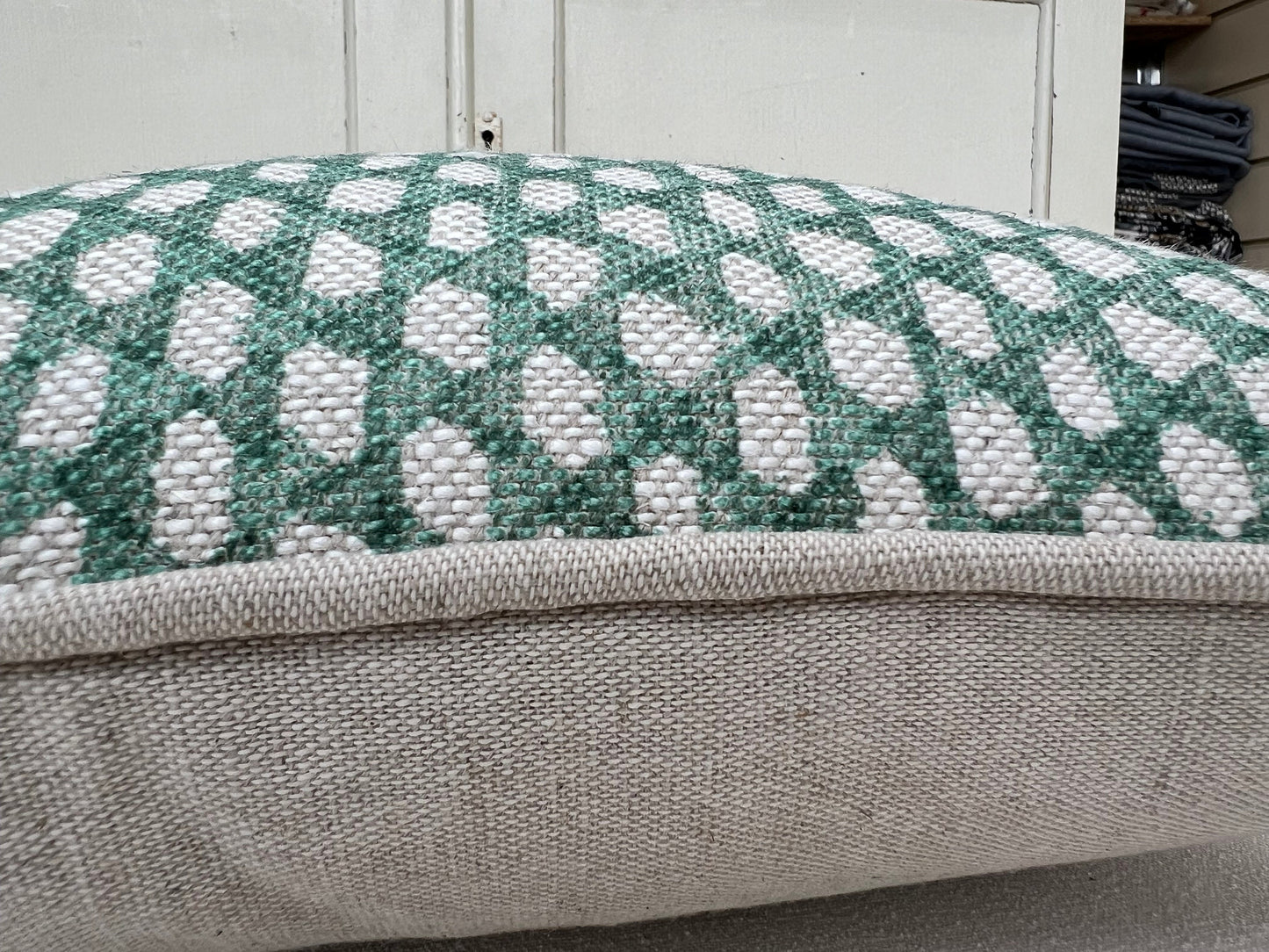 Cushions Made In Fermoie Wicker Luxury Designer Decorative Rich Green Linen Cushion Pillow Throw Cover