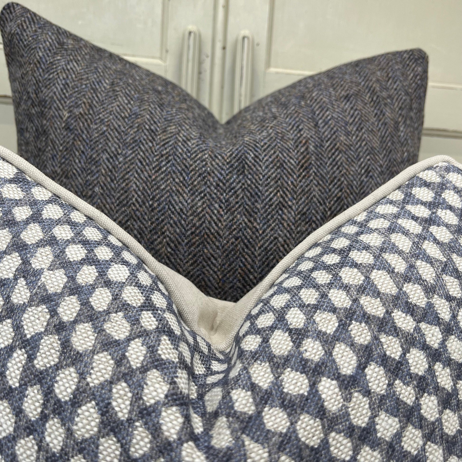 Cushions Made In Fermoie Neutral Black Blue Wicker Luxury Designer Decorative Linen Cushion Pillow Throw Cover
