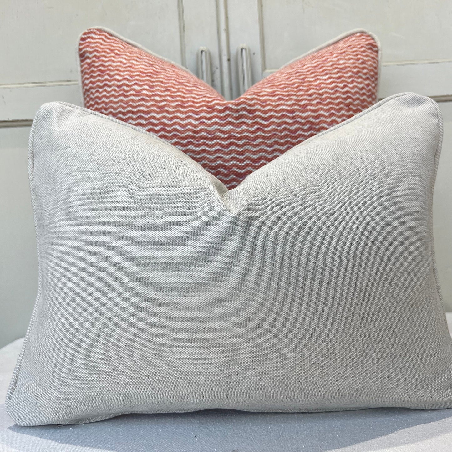 Cushions Made In Fermoie Popple Luxury Designer Decorate Orange Neutral Linen Cushion Pillow Throw Cover