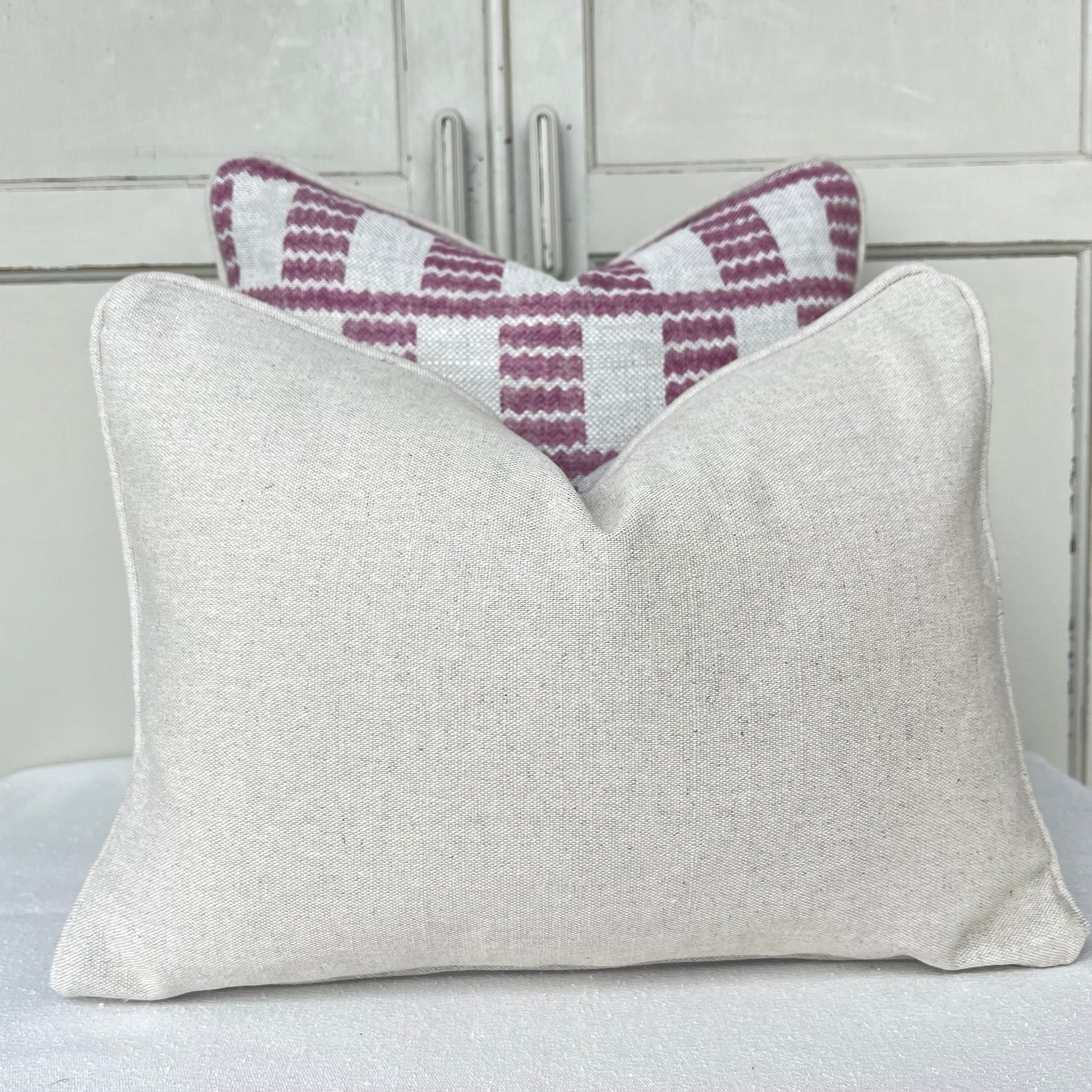 Cushions Made In Fermoie Cove Raspberry Pink Fabric Linen Cushion Pillow Throw Cover