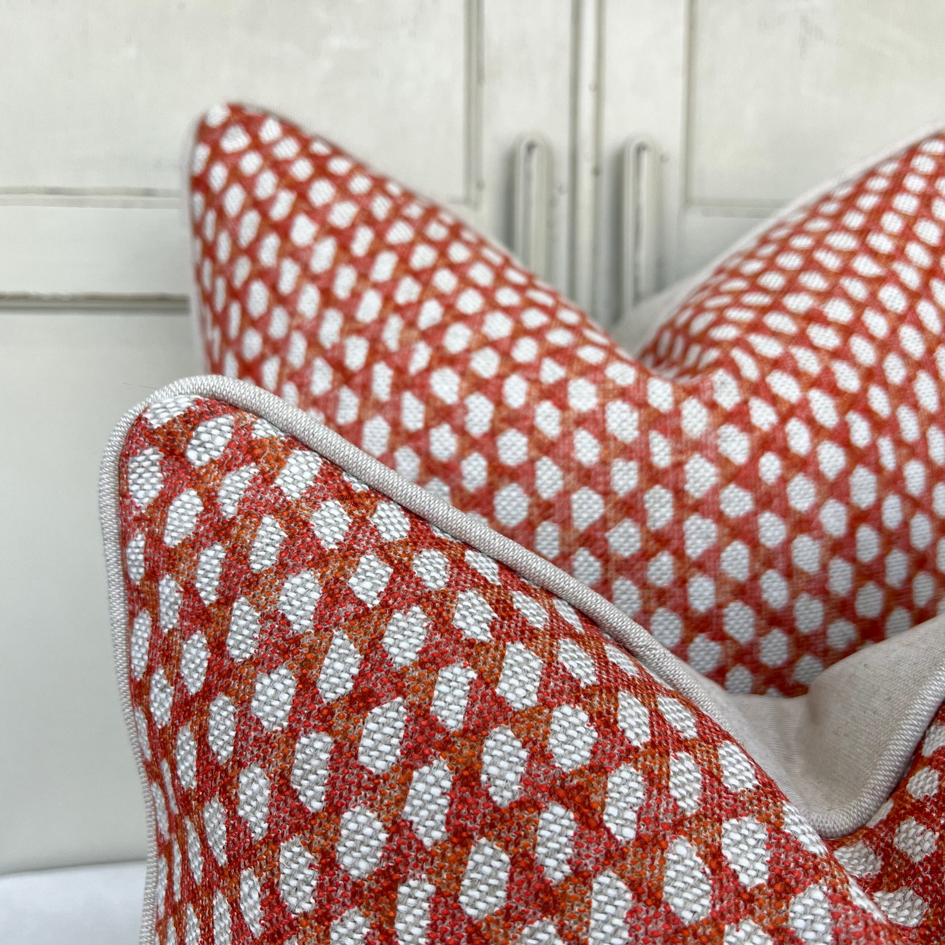 Cushions Made In Fermoie Wicker Luxury Designer Decorative Orange Linen Cushion Pillow Throw Cover