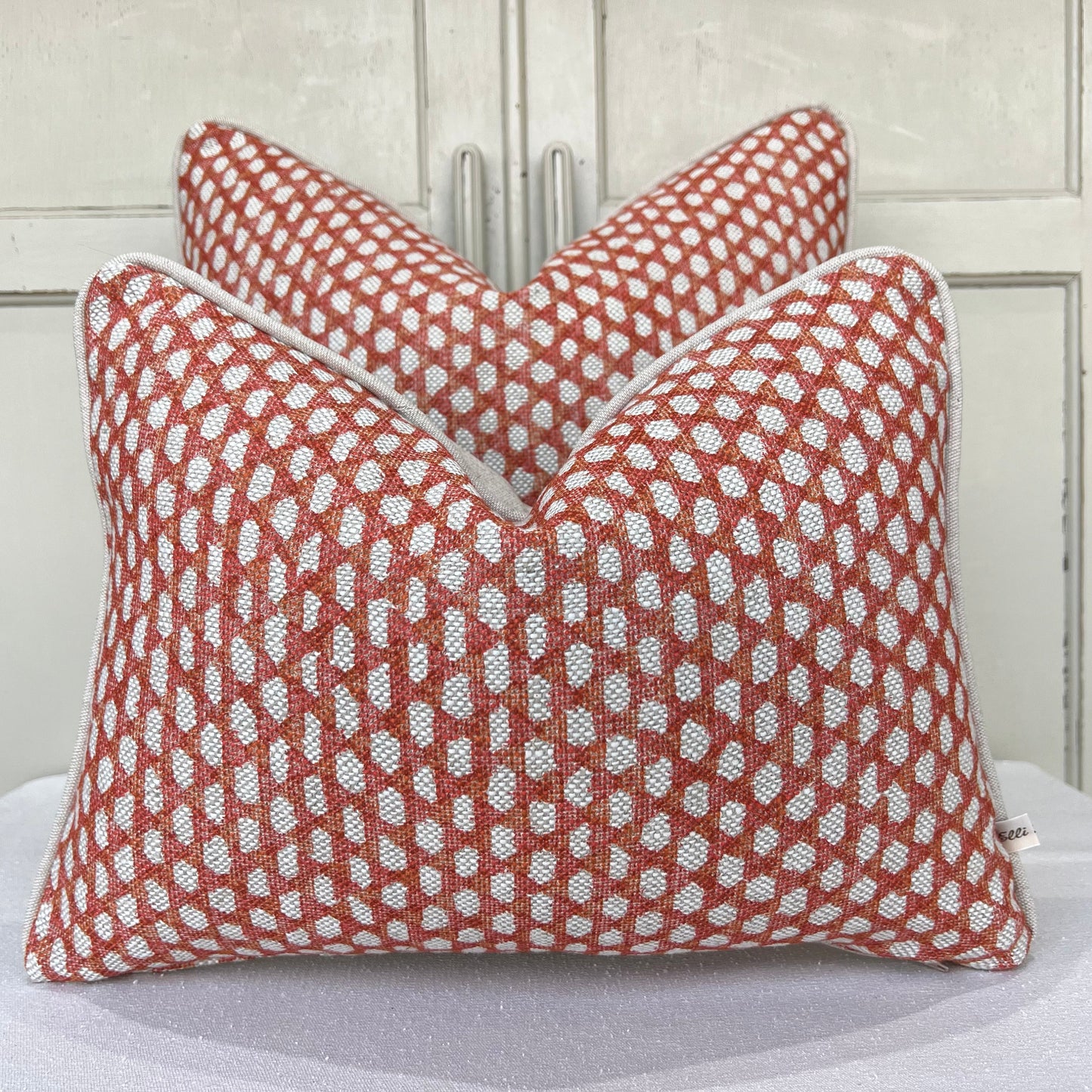 Cushions Made In Fermoie Wicker Luxury Designer Decorative Orange Linen Cushion Pillow Throw Cover