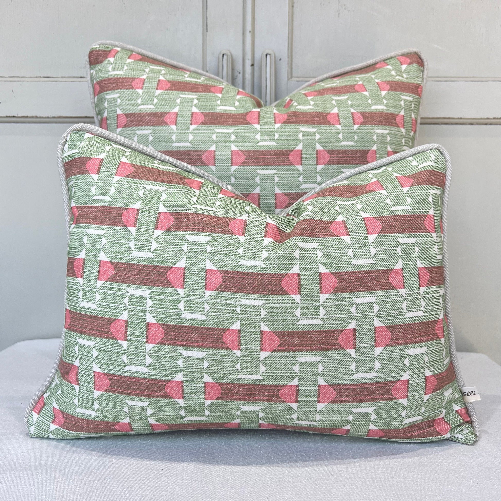 Cushions Made In Fermoi Sicily Luxury Designer Decorative Red Green Neutral Cotton Cushion Pillow Throw Cover