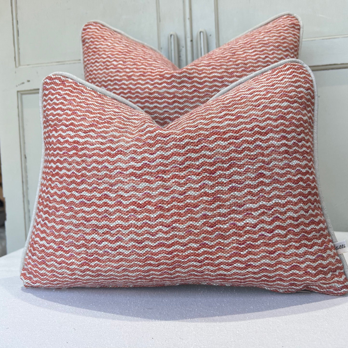 Cushions Made In Fermoie Popple Luxury Designer Decorate Orange Neutral Linen Cushion Pillow Throw Cover