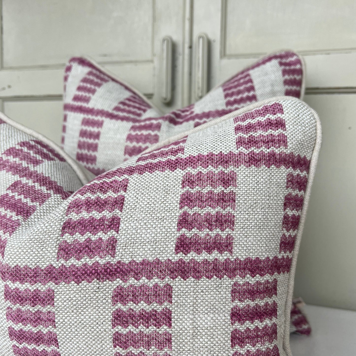 Cushions Made In Fermoie Cove Raspberry Pink Fabric Linen Cushion Pillow Throw Cover