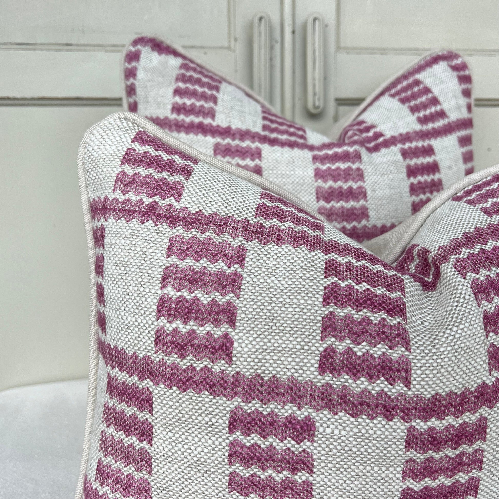 Cushions Made In Fermoie Cove Raspberry Pink Fabric Linen Cushion Pillow Throw Cover