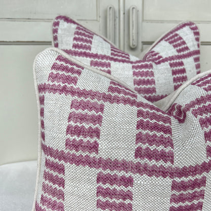 Cushions Made In Fermoie Cove Raspberry Pink Fabric Linen Cushion Pillow Throw Cover