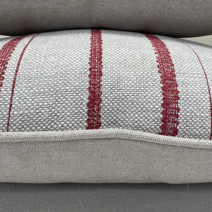 Cushions Made In Fermoie Carskiey Single Stripe Luxury Designer Decorative Neutral Red Linen Cushion Pillow Throw Cover