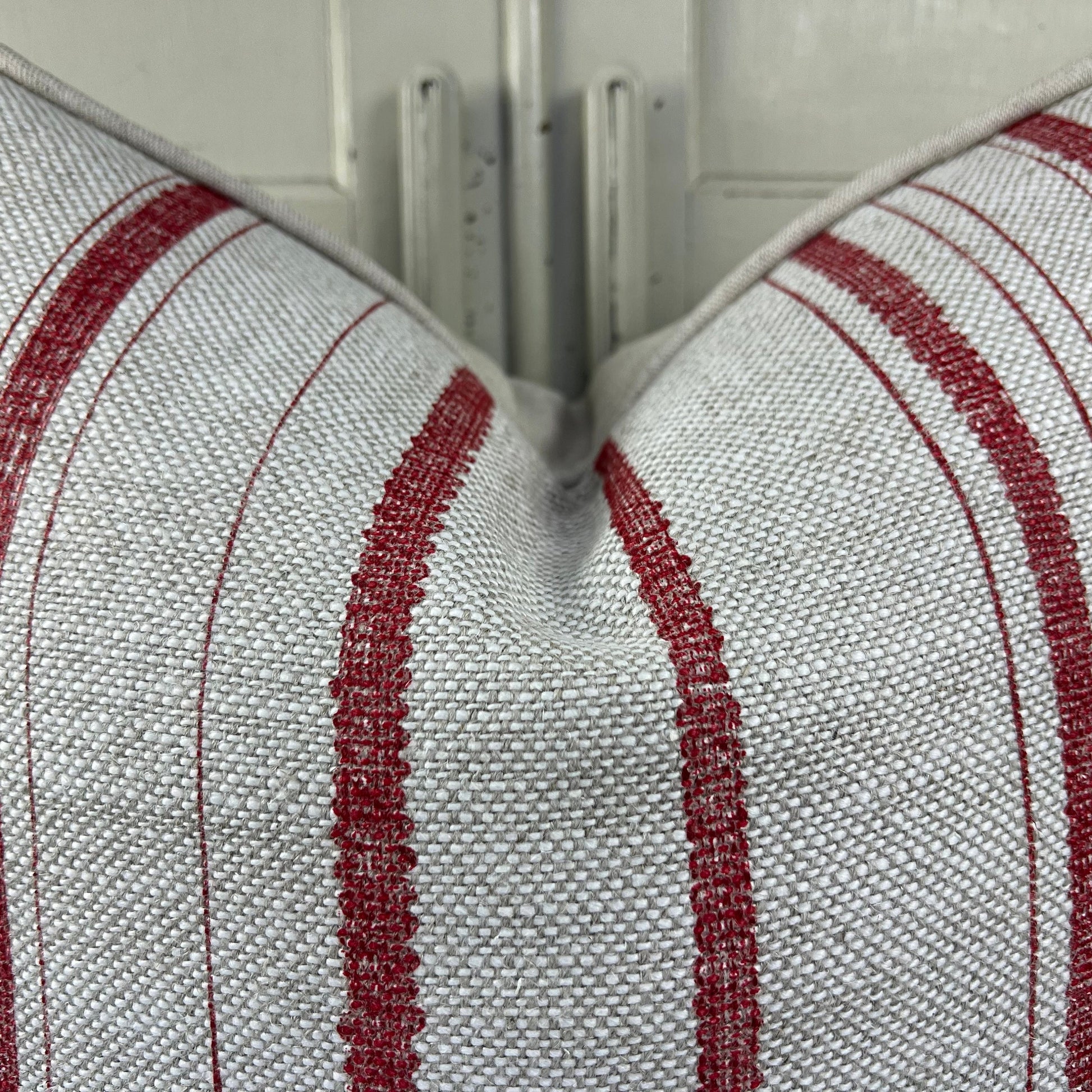 Cushions Made In Fermoie Carskiey Single Stripe Luxury Designer Decorative Neutral Red Linen Cushion Pillow Throw Cover