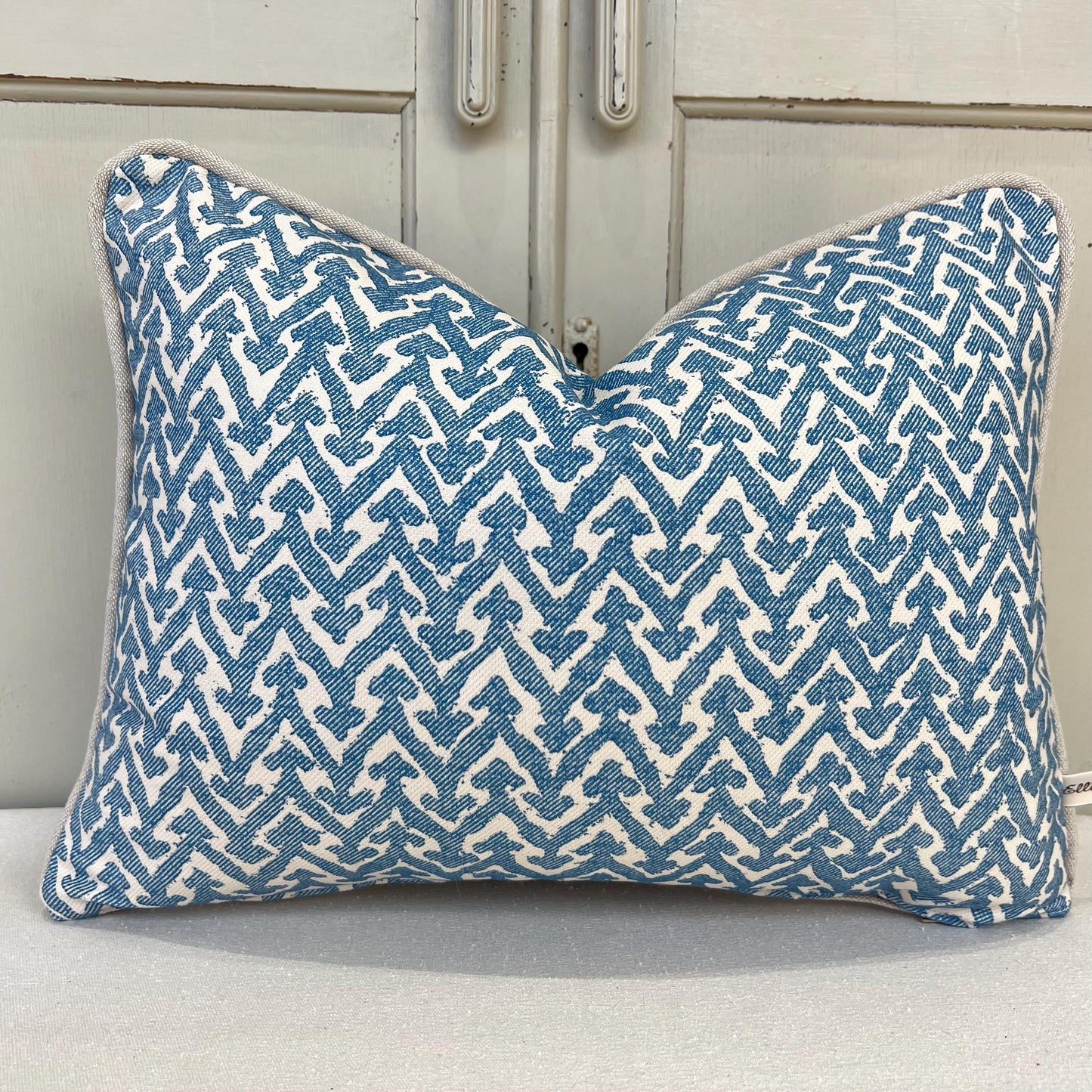 Cushions Made In Fermoie Rabanna Blue Cotton Decorative Sofa Throw Pillow Cover