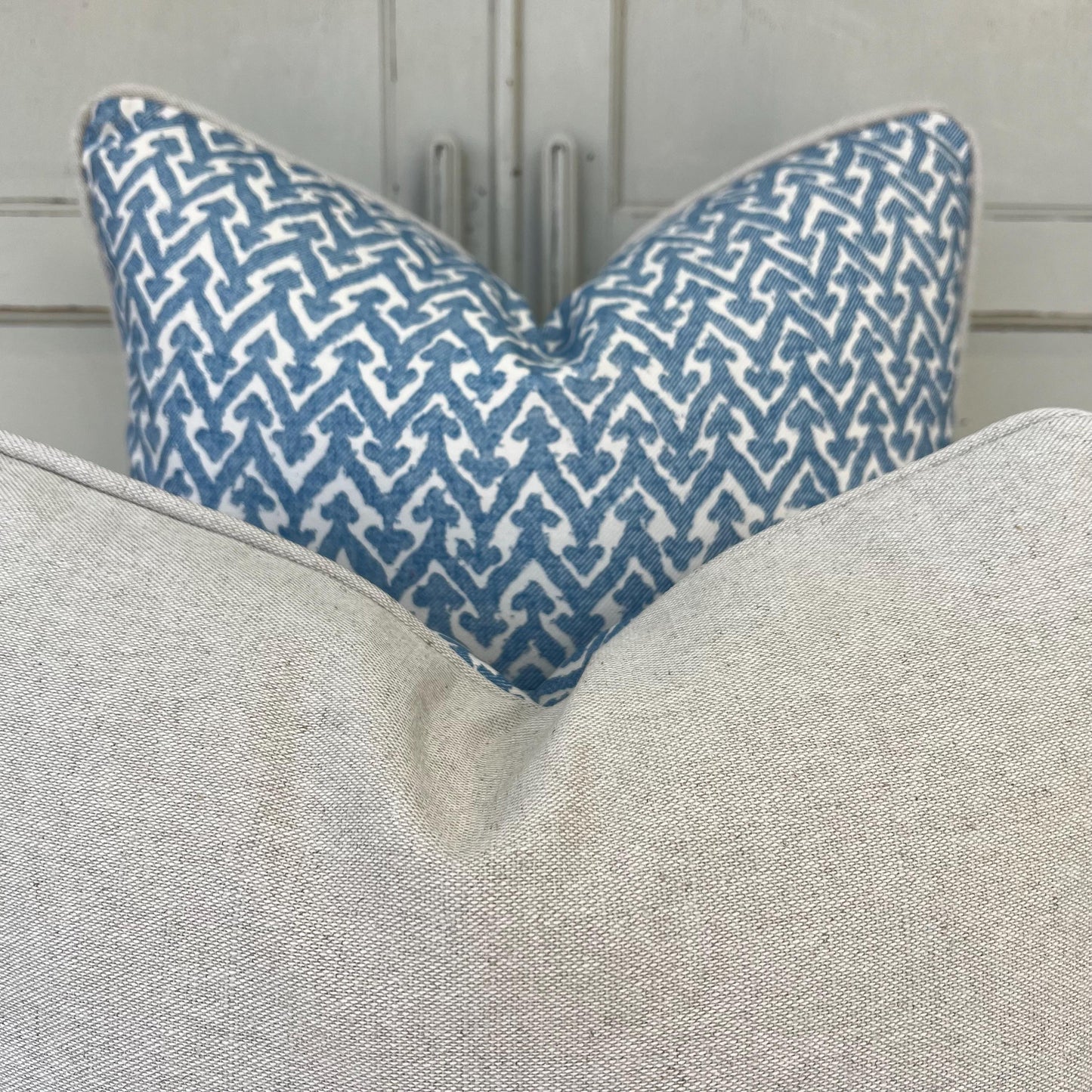 Cushions Made In Fermoie Rabanna Blue Cotton Decorative Sofa Throw Pillow Cover