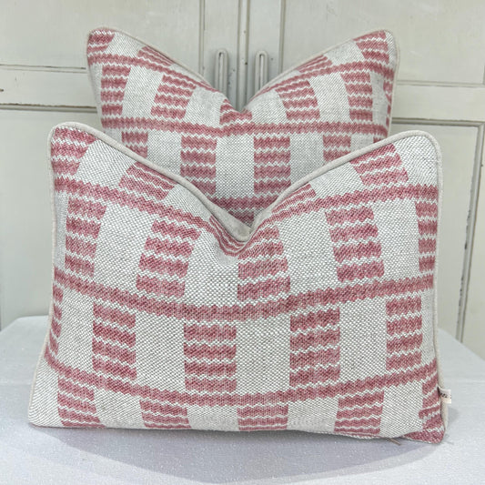 Cushions Made In Fermoie Cove Raspberry Pale Pink Fabric Linen Cushion Pillow Throw Cover