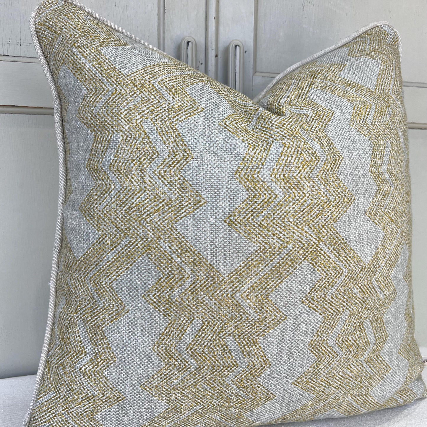 Cushions Made In Fermoie Drift Luxury Designer Decorative Yellow Beige Linen Cushion Pillow Throw Cover