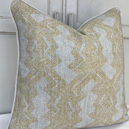 Cushions Made In Fermoie Drift Luxury Designer Decorative Yellow Beige Linen Cushion Pillow Throw Cover