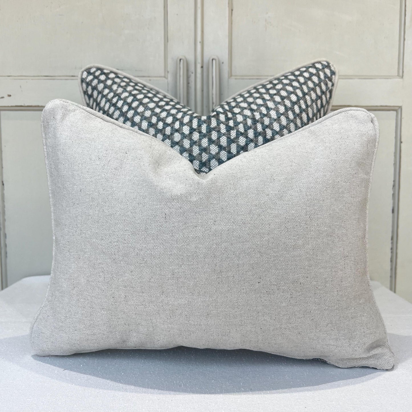 Cushions Made In Fermoie Neutral Black Teal Wicker Luxury Designer Decorative Linen Cushion Pillow Throw Cover