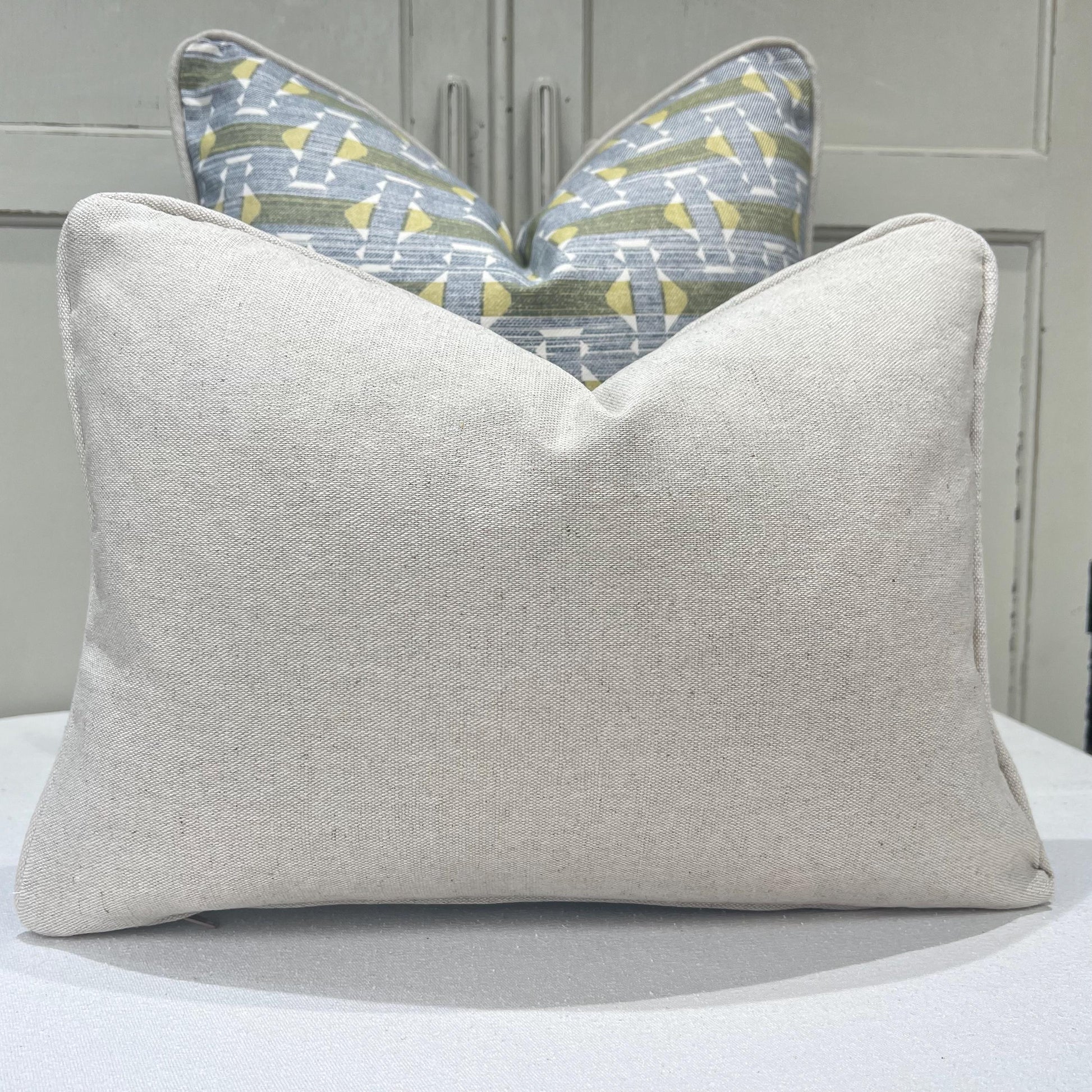 Cushions Made In Fermoie Sicily Luxury Designer Decorative Blue Yellow Cotton Decor Cushion Pillow Throw Cover