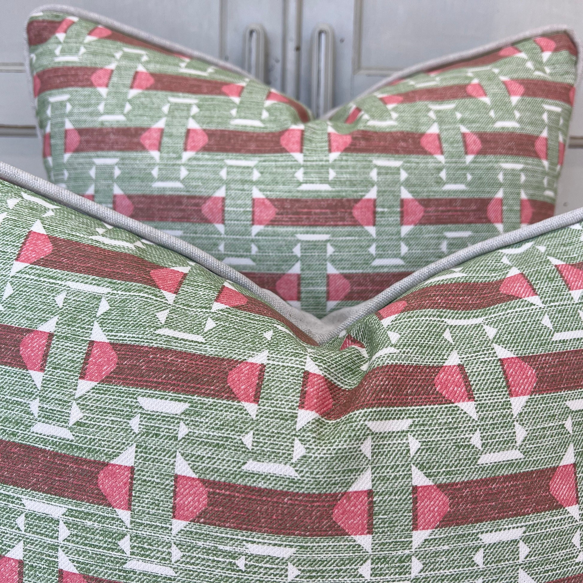 Cushions Made In Fermoi Sicily Luxury Designer Decorative Red Green Neutral Cotton Cushion Pillow Throw Cover