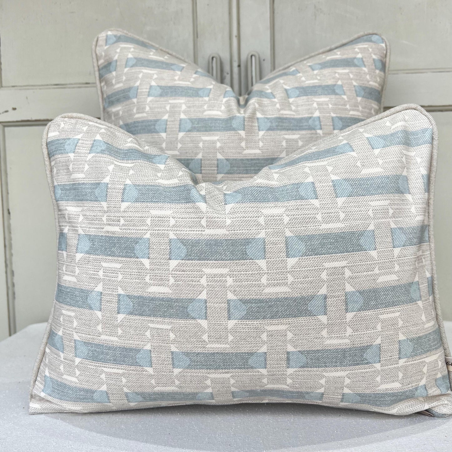 Cushions Made In Fermoi Sicily Luxury Designer Decorative Grey Blue Neutral Cotton Cushion Pillow Throw Cover