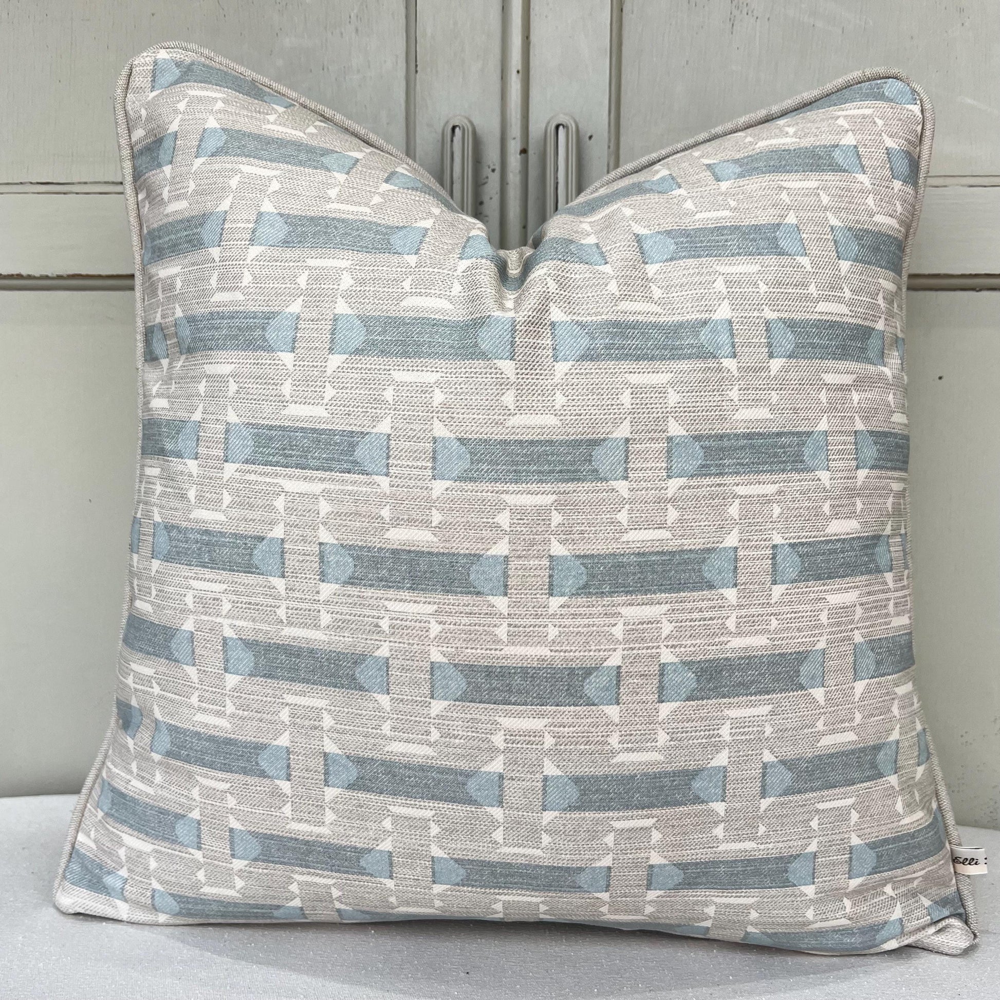 Cushions Made In Fermoi Sicily Luxury Designer Decorative Grey Blue Neutral Cotton Cushion Pillow Throw Cover