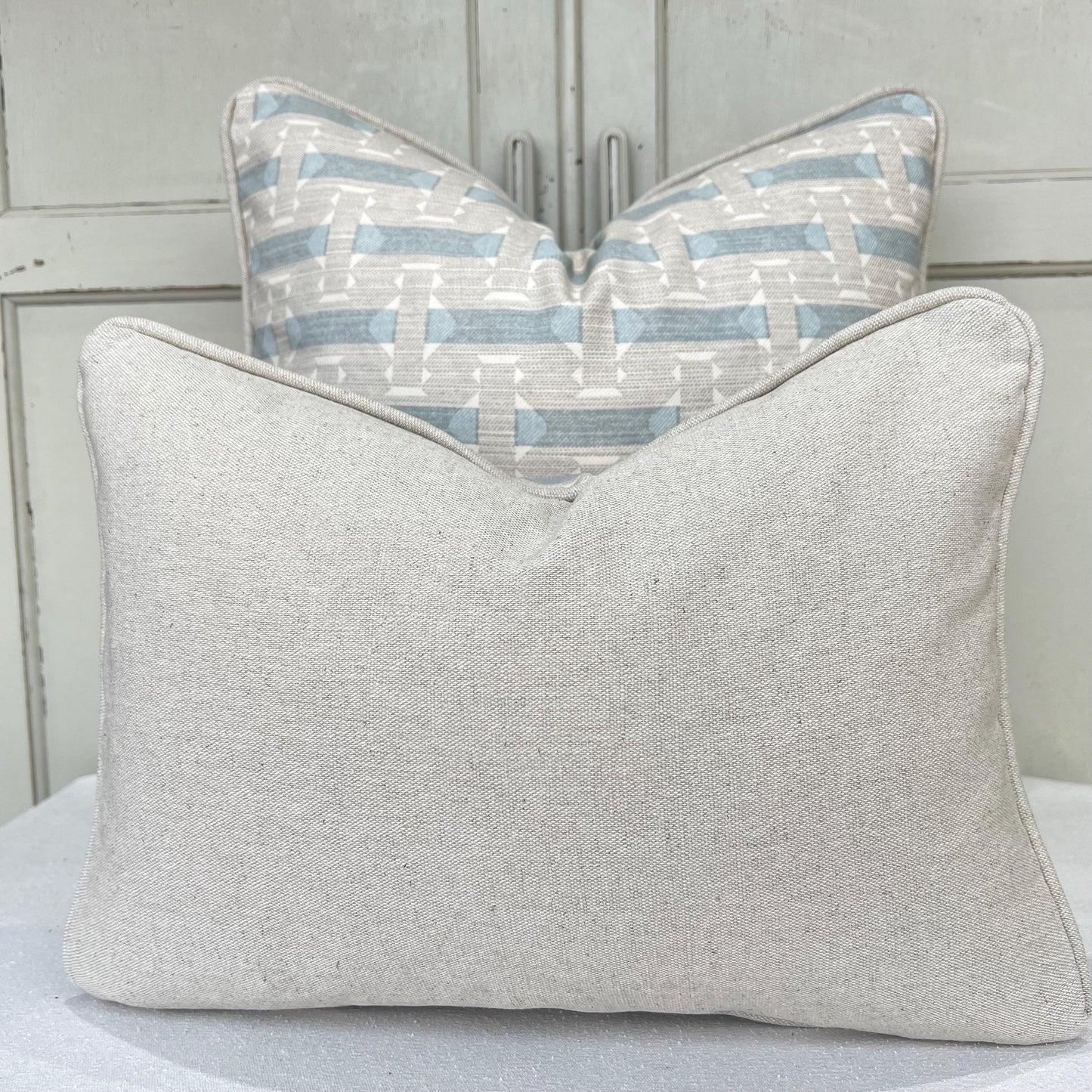 Cushions Made In Fermoi Sicily Luxury Designer Decorative Grey Blue Neutral Cotton Cushion Pillow Throw Cover