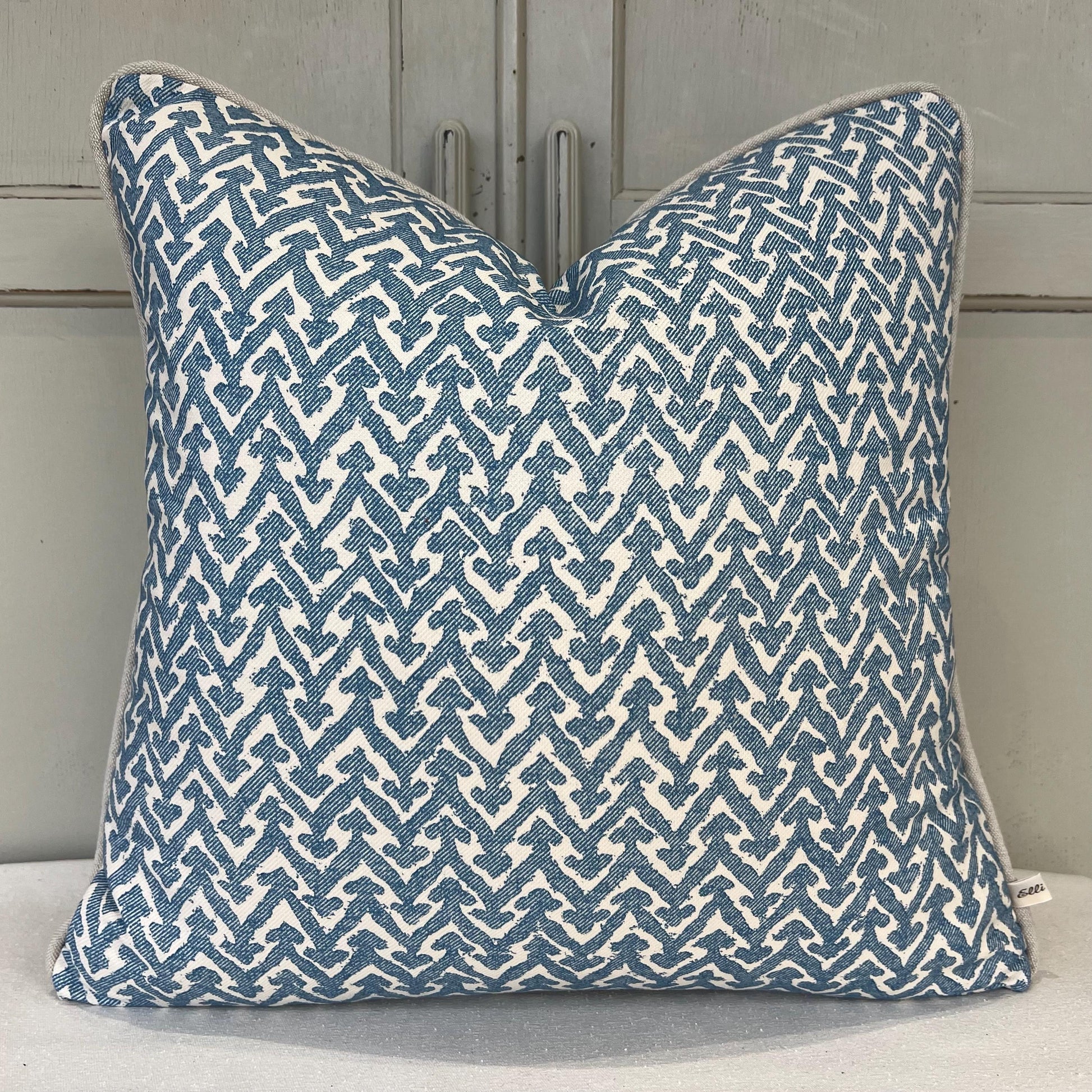 Cushions Made In Fermoie Rabanna Blue Cotton Decorative Sofa Throw Pillow Cover