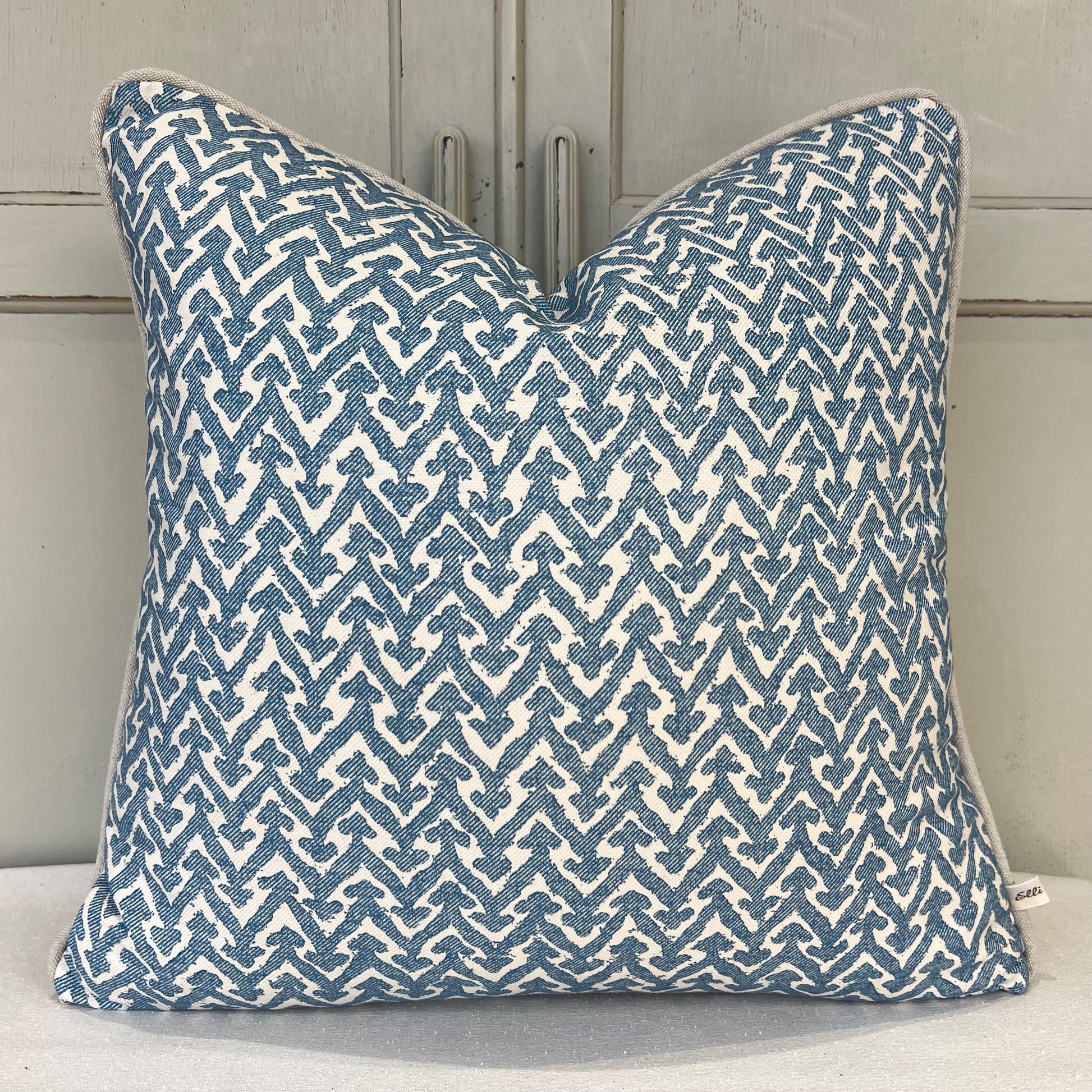 Cushions Made In Fermoie Rabanna Blue Cotton Decorative Sofa Throw Pillow Cover