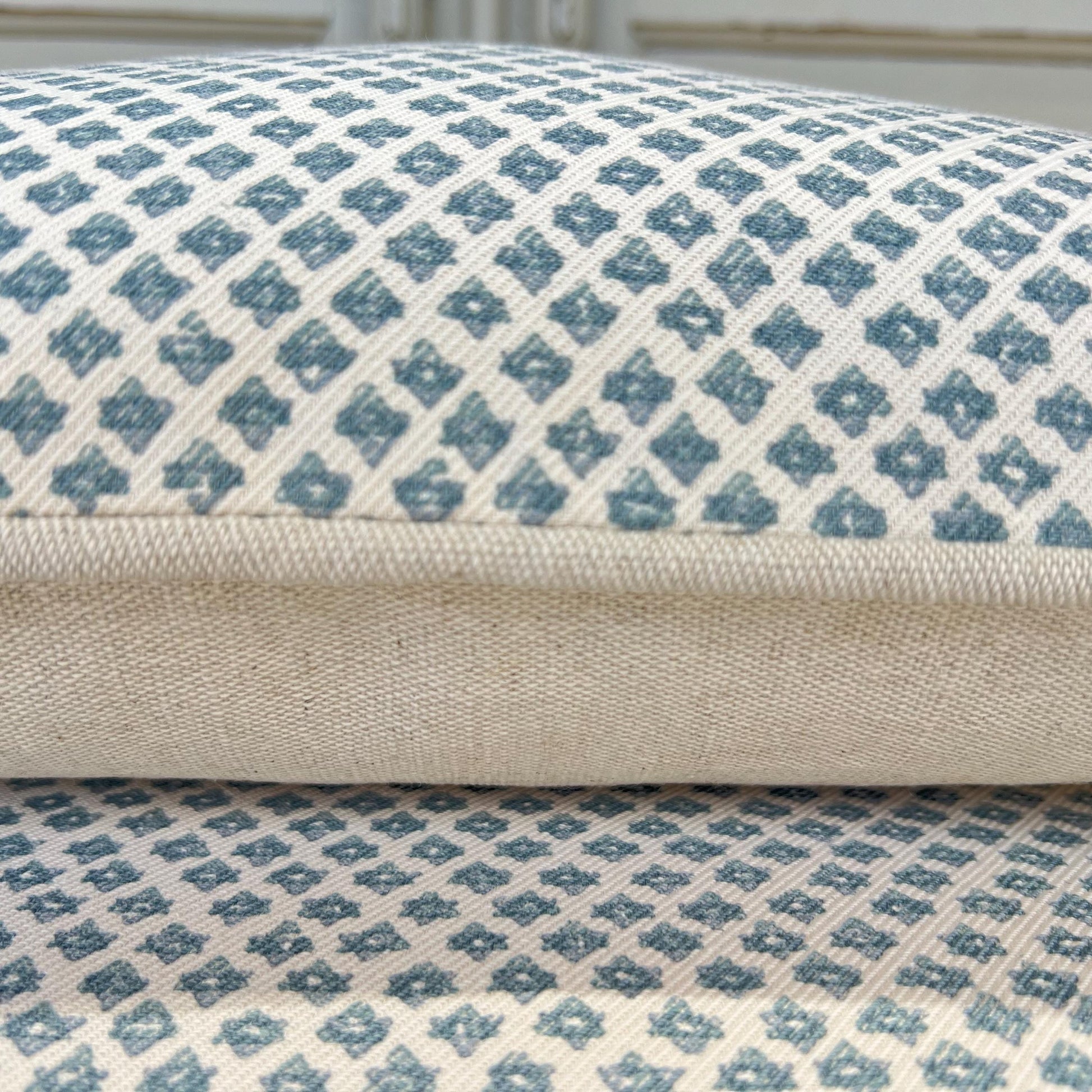 Cushions Made In Fermoie Marden Luxury Designer Decorative Blue Cream Cotton Cushion Pillow Throw Cover