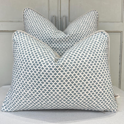 Cushions Made In Fermoie Marden Luxury Designer Decorative Blue Cream Cotton Cushion Pillow Throw Cover