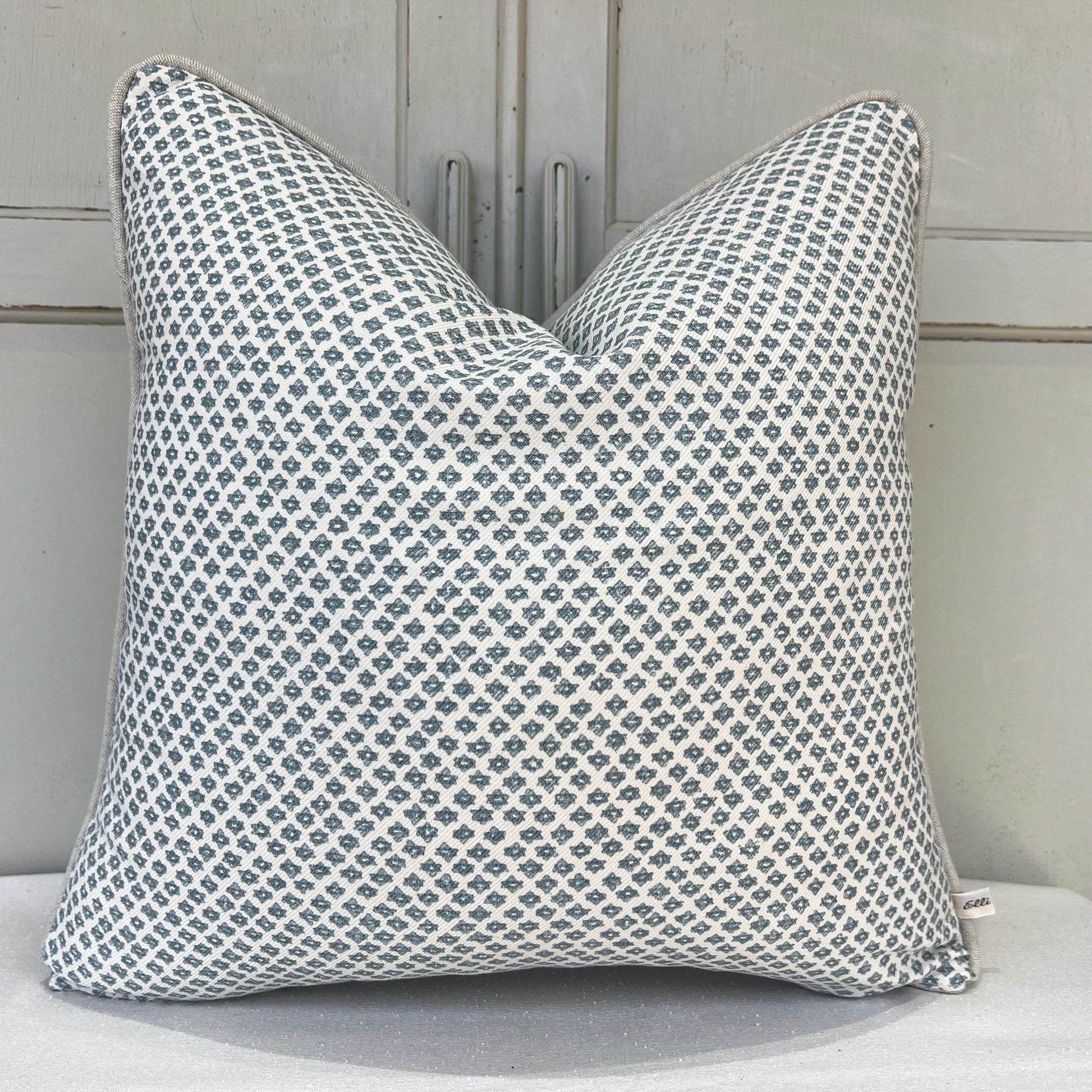 Cushions Made In Fermoie Marden Luxury Designer Decorative Blue Cream Cotton Cushion Pillow Throw Cover