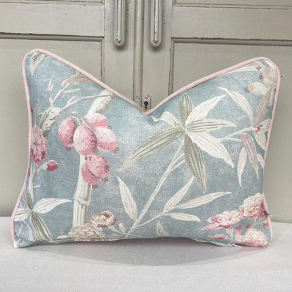 Colefax and Fowler OLeander Luxury Designer Blue Pink Decorative Cushion Pillow Cover
