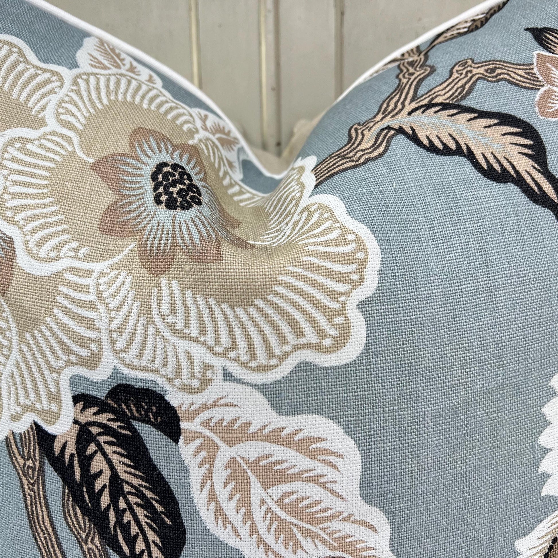 Schumacher Luxury Designer Hothouse Flowers Pale Blue Cushion Pillow Cover