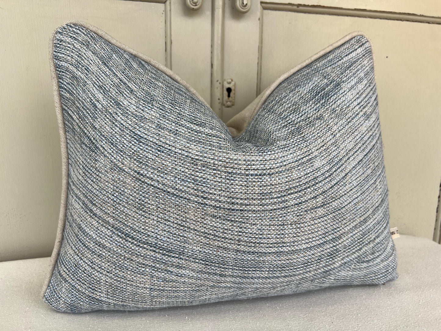 Cushions Made In Fermoie Wave Luxury Designer Decorative Soft Blue Linen Cushion Pillow Throw Cover