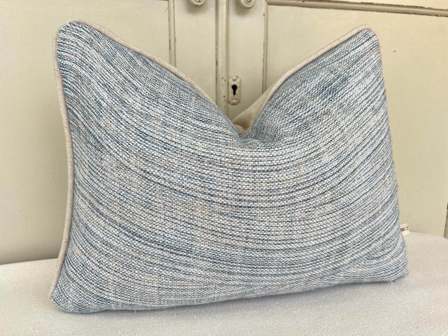 Cushions Made In Fermoie Wave Luxury Designer Decorative Soft Blue Linen Cushion Pillow Throw Cover