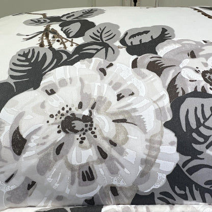 Schumacher Luxury Designer "Betty Chintz" Charcoal Floral White Grey Cushion Pillow Sofa Cover