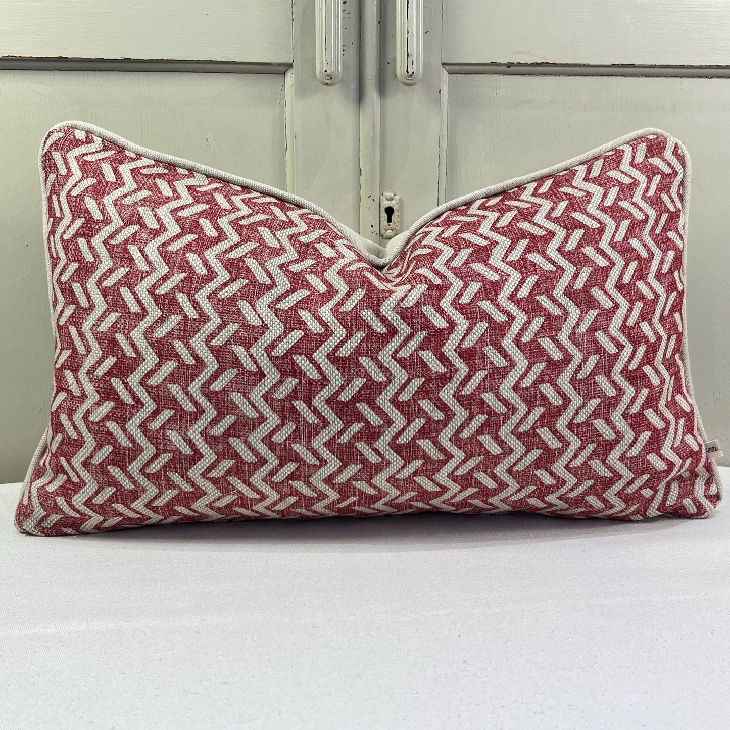 Cushions Made In Fermoie Chiltern Luxury Designer Decorative Neutral Red Linen Cushion Pillow Throw Cover