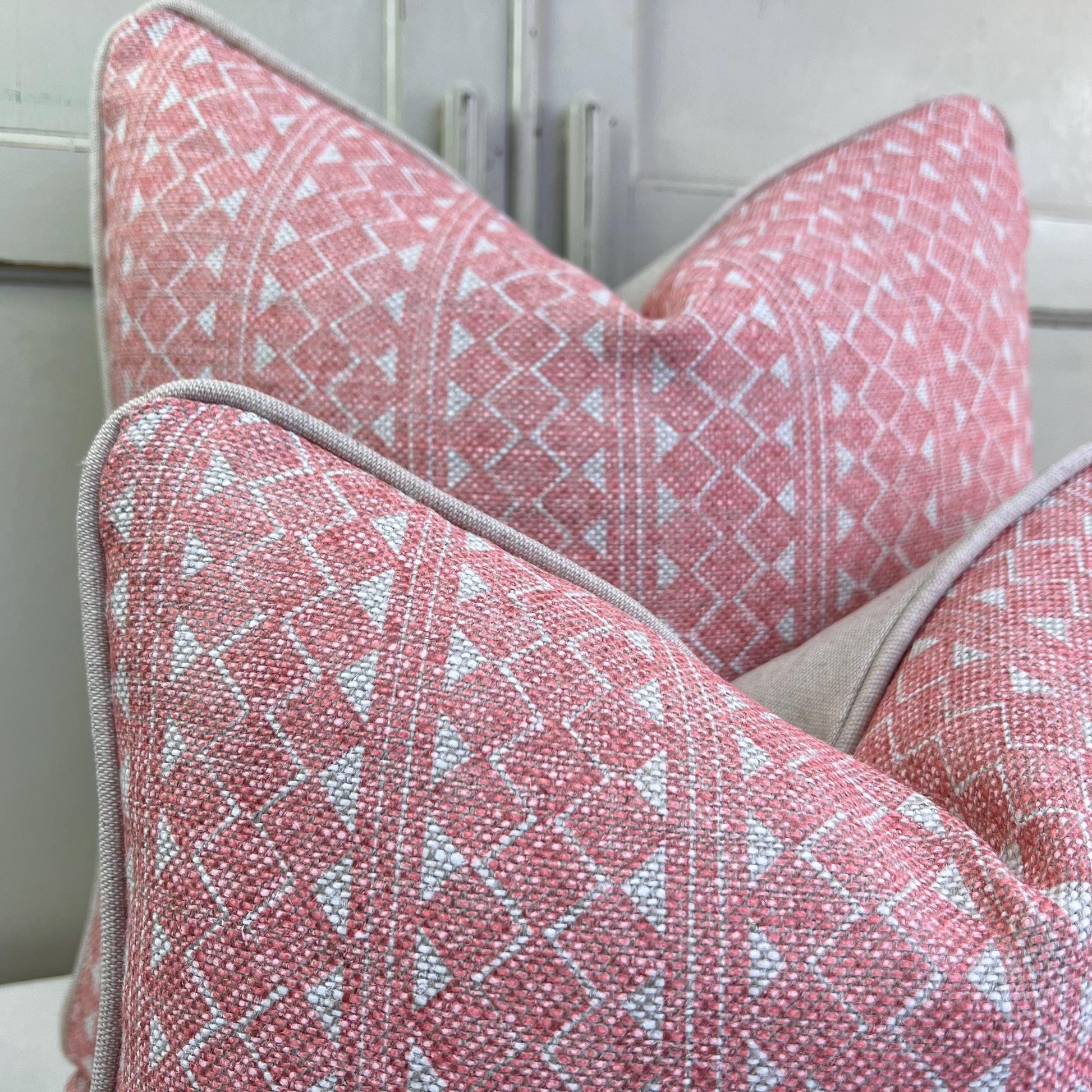 Cushions Made In Fermoie Quantock Luxury Designer Decorative Pink Linen Cushion Pillow Throw Cover