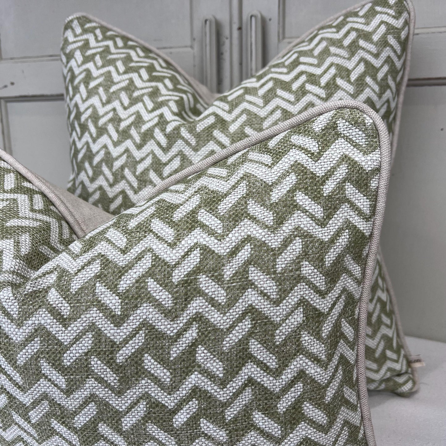 Cushions Made In Fermoie Chiltern Luxury Designer Decorative Soft Green Linen Cushion Pillow Throw Cover