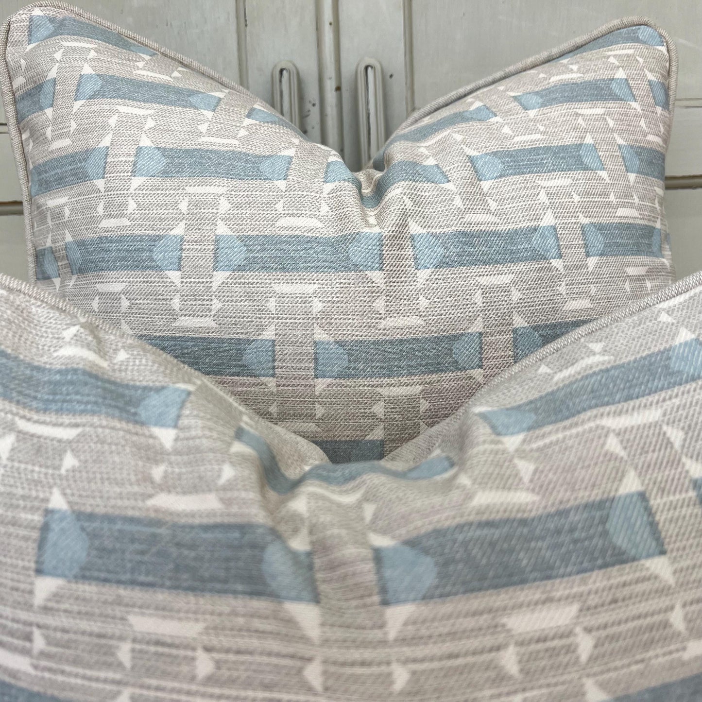 Cushions Made In Fermoi Sicily Luxury Designer Decorative Grey Blue Neutral Cotton Cushion Pillow Throw Cover