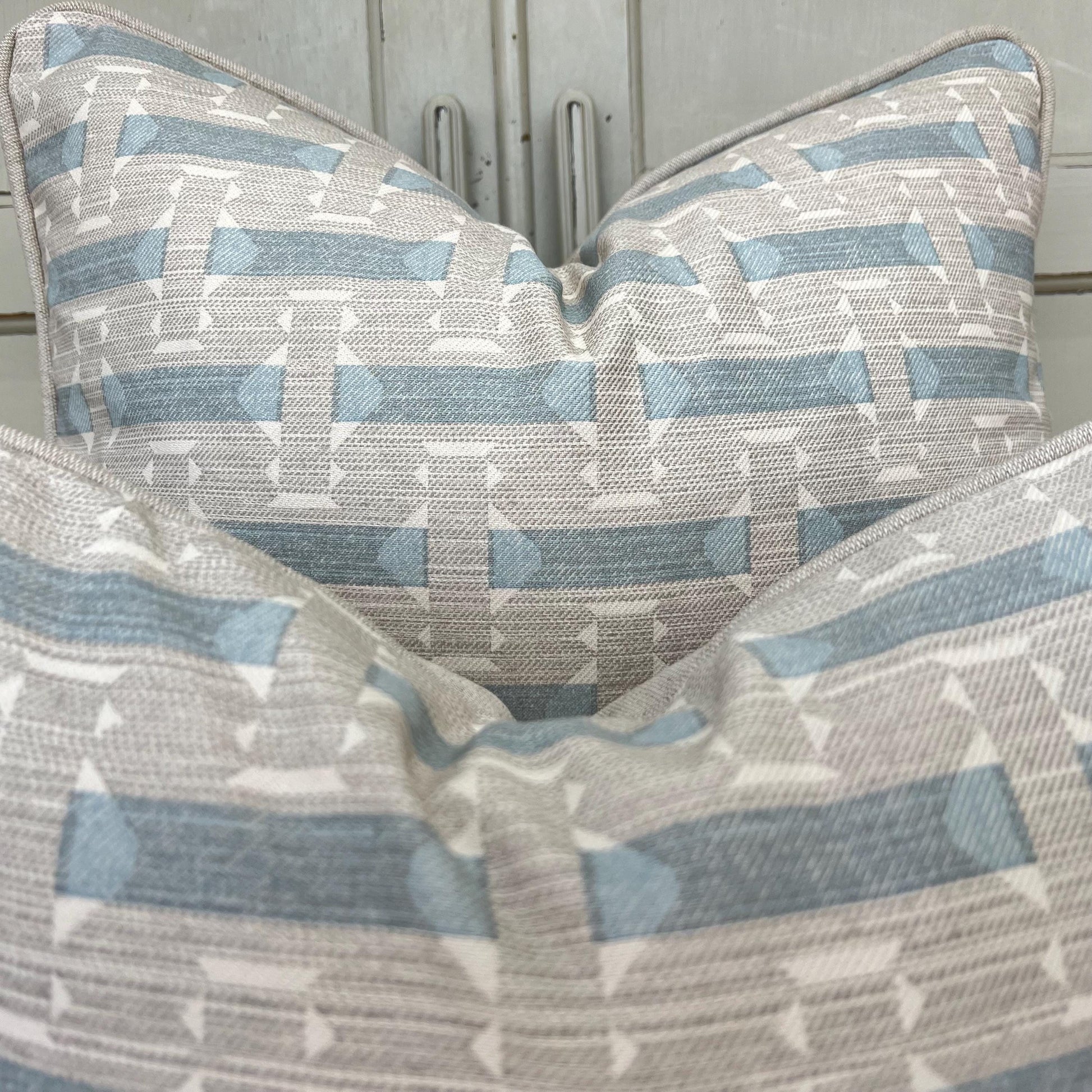 Cushions Made In Fermoi Sicily Luxury Designer Decorative Grey Blue Neutral Cotton Cushion Pillow Throw Cover