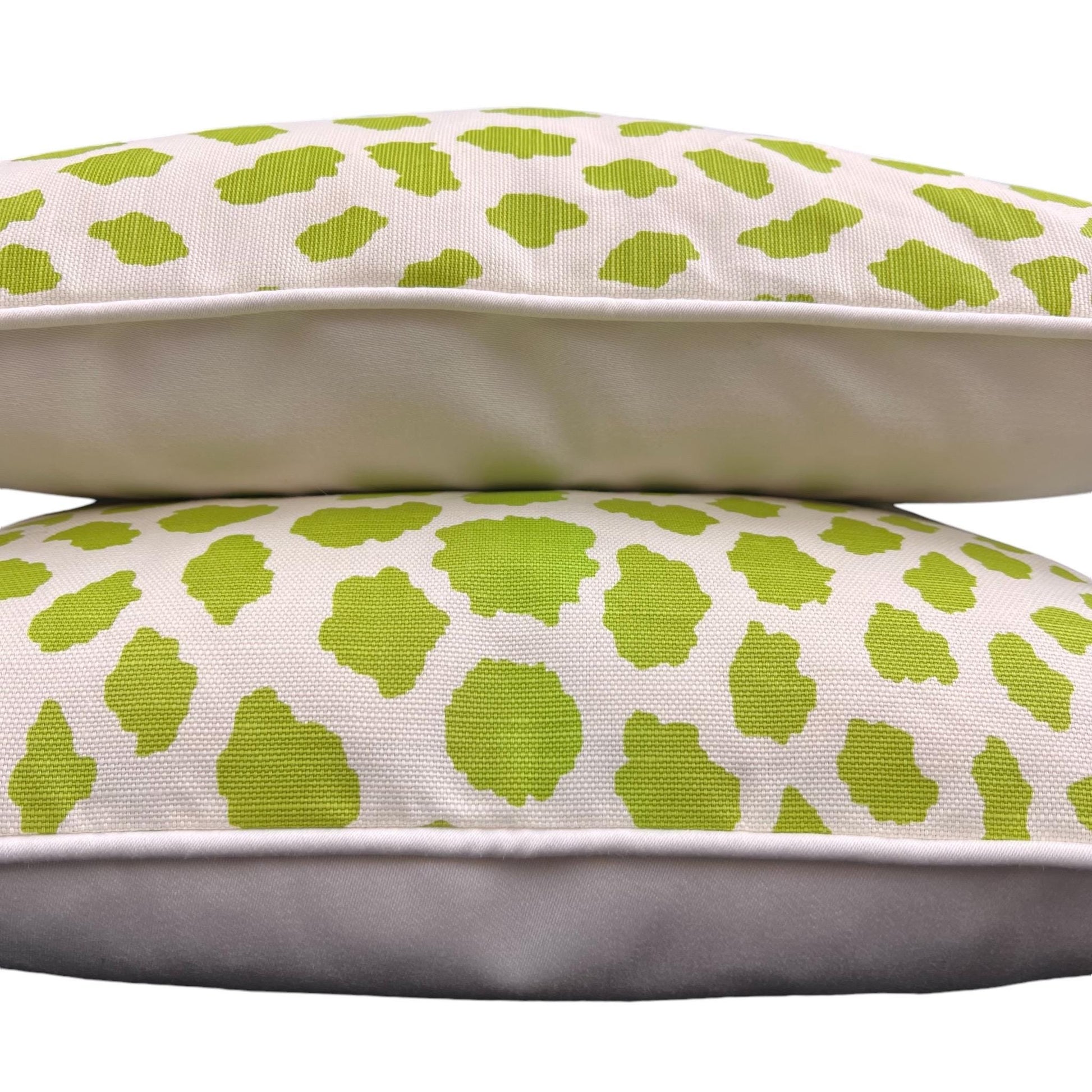 Luxury Designer Quadrille Cheetah Green Fabric Cushion Pillow Throw Cover