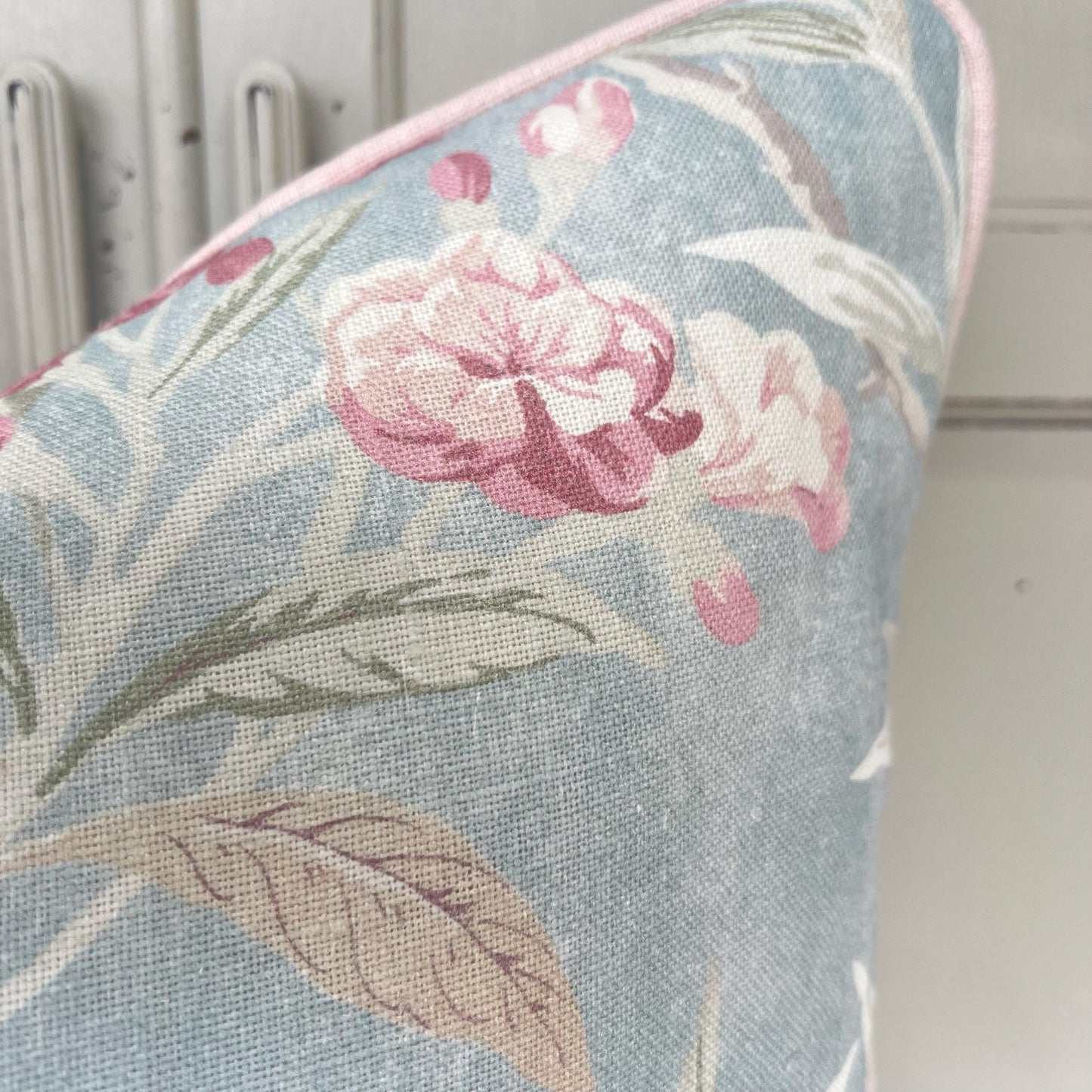 Colefax and Fowler OLeander Luxury Designer Blue Pink Decorative Cushion Pillow Cover