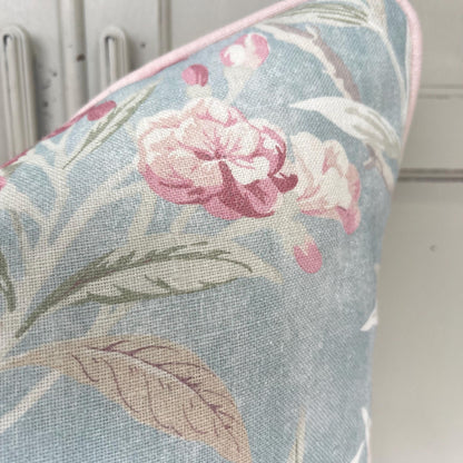 Colefax and Fowler OLeander Luxury Designer Blue Pink Decorative Cushion Pillow Cover
